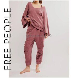 FP INTIMATELY BY FREE PEOPLE Day Off Fleece Joggers Wild Ginger M NWOT